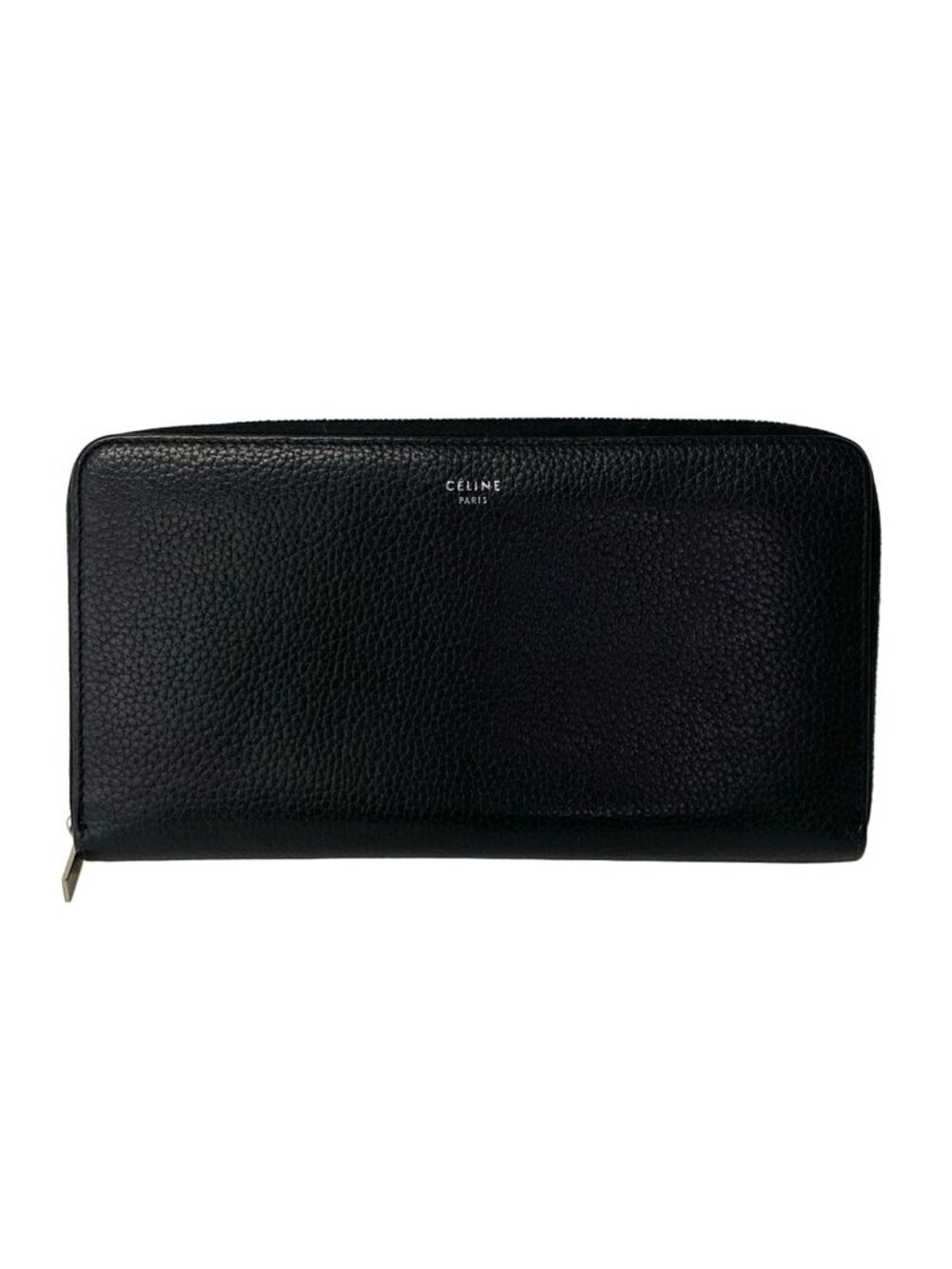 Celine Wallet Large Zipped Black Zip Around Leather